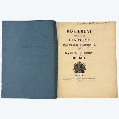 REGLEMENT concernant l’UNIFORME des QUATRE COMPAGNIES des GARDES du CORPS du ROI - France - 1820