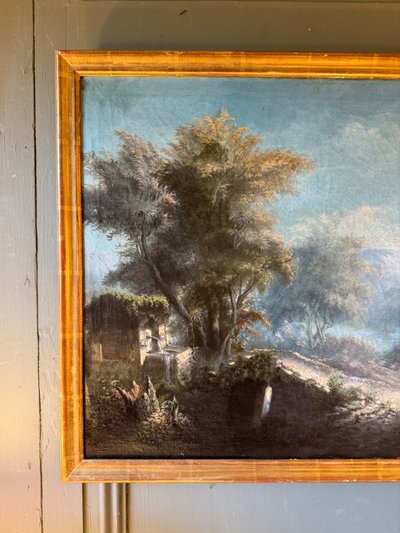 Arkadische Landschaft mit einem antiken Tempel aus dem 18. Jahrhundert