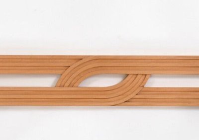 Vincent Gonzalez: 1970s-style curved wood carved wall sconce