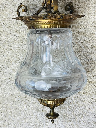 Antique bronze and cut crystal lantern, No. 2