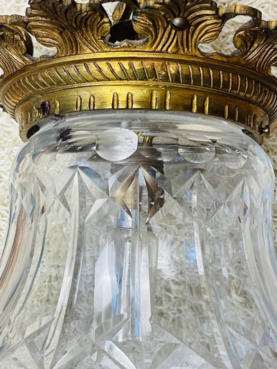 Antique bronze and cut crystal lantern, No. 2
