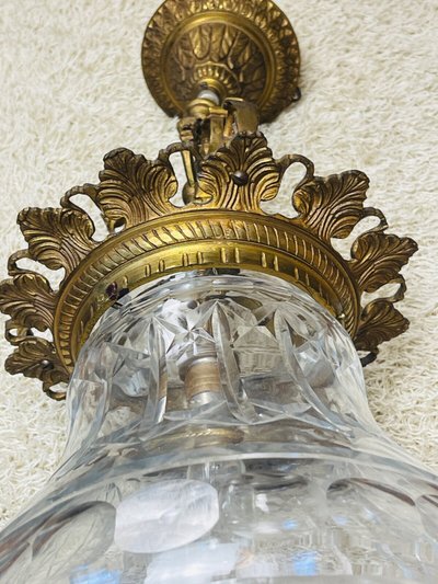Antique bronze and cut crystal lantern, No. 2