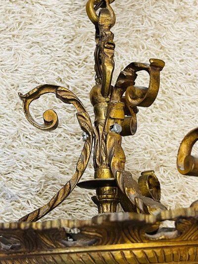 Antique bronze and cut crystal lantern, No. 2