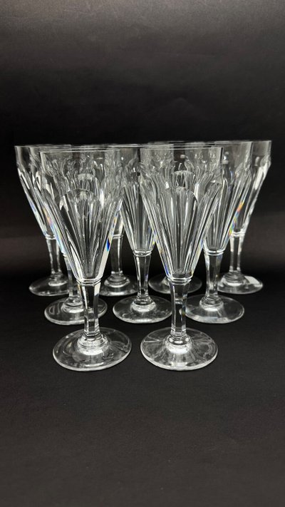 Baccarat, set di 9 flûte da champagne modello Duchesse De Dino