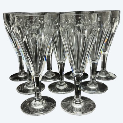 Baccarat, set di 9 flûte da champagne modello Duchesse De Dino