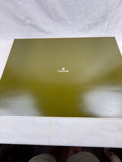 Christofle, large silver-plated serving tray with a shell motif