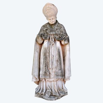 Old Stone Statue Papal Representation