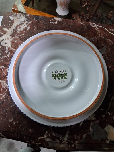 Nevers – Émile Georges – Brocca con coperchio in maiolica – Decorazione blu e bianca 