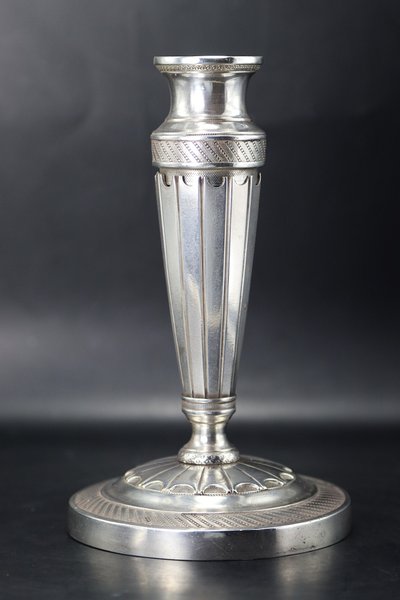Louis XVI-style solid silver candlestick, early 20th century