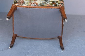 Bergère Armchair In Art Nouveau Oak Floral Fabrics
