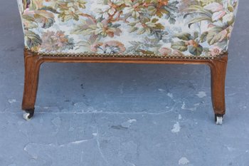 Bergère Armchair In Art Nouveau Oak Floral Fabrics