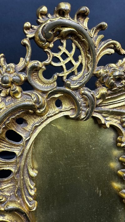 Pair of gilded bronze frames in the Louis XV style, late 19th century
