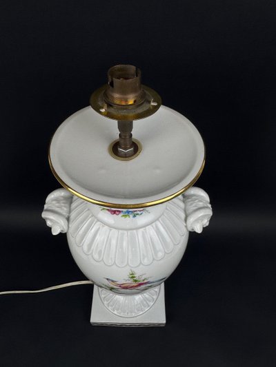 Raynaud Limoges Porcelain Lamp Base, Birds of Paradise