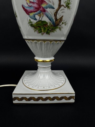 Raynaud Limoges Porcelain Lamp Base, Birds of Paradise
