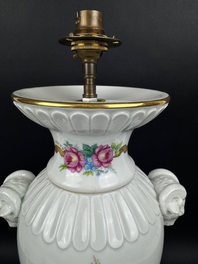 Raynaud Limoges Porcelain Lamp Base, Birds of Paradise