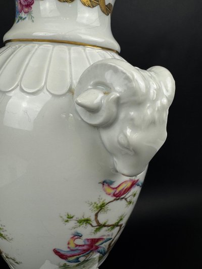 Raynaud Limoges Porcelain Lamp Base, Birds of Paradise