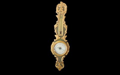 Baromètre Louis XV Bois doré et bois polychrome
