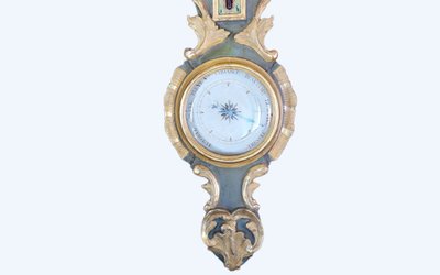 Baromètre Louis XV Bois doré et bois polychrome