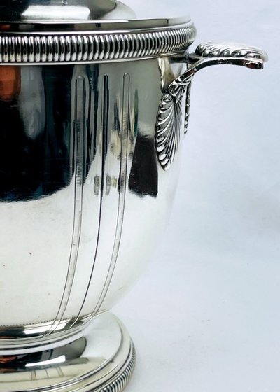 Raffreddatore, secchiello per champagne in metallo argentato, Orfèvrerie Phenix