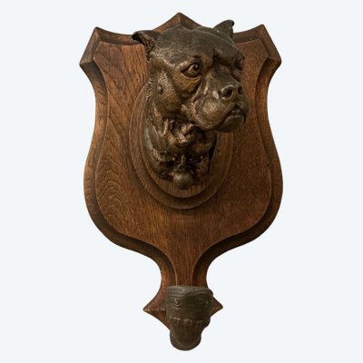 porte manteaux en régule sur bois d'époque fin 19 ème 