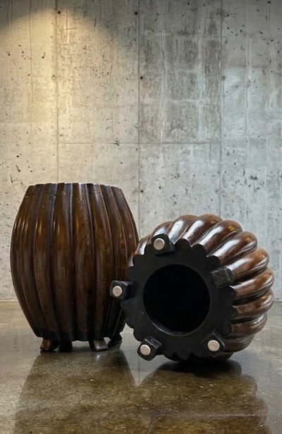 Coppia di sgabelli in legno, CINA, XIX secolo