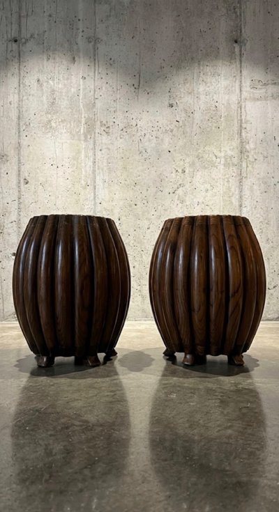 Coppia di sgabelli in legno, CINA, XIX secolo