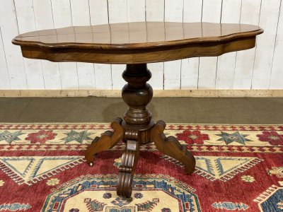 Louis Philippe-style side table in walnut, late 19th century