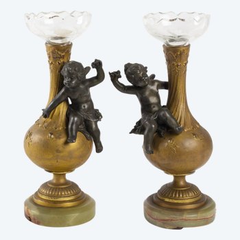Paire De Petits Vases Soliflore Napoléon III