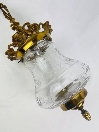 Antique bronze and cut-glass lantern, No. 1