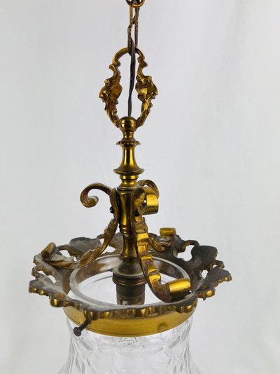 Antique bronze and cut-glass lantern, No. 1