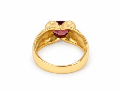 Vintage 18K Gold Rhodolite Garnet Bangle Ring