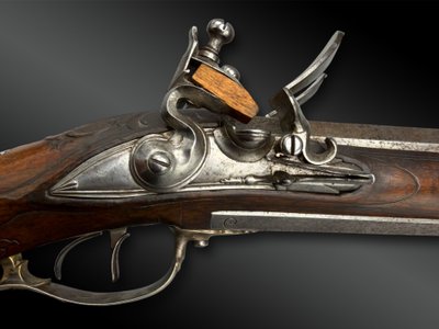 DOUBLE-FLINTLOCK, DOUBLE-BARREL RIFLE signed by ANTON PELL—Austria, Linz—18th century, dated 1778
