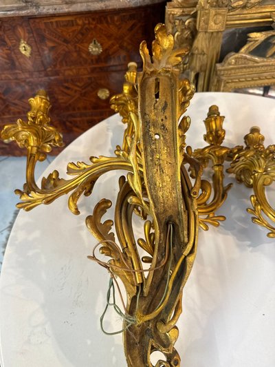 PAIR OF LOUIS XV-STYLE WALL SCONCES