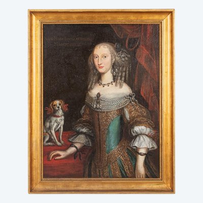 Portrait of Anna Maria Luisa d'Orléans, Oil on Canvas, 17th Century