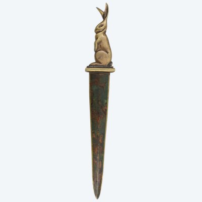 Brieföffner aus Bronze, signiert von G. Garreau, Art-Déco-Epoche, Brieföffner 