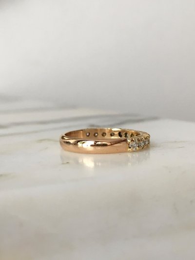 Amerikanischer Halb-Ehering aus 18-karätigem Gold mit Diamanten