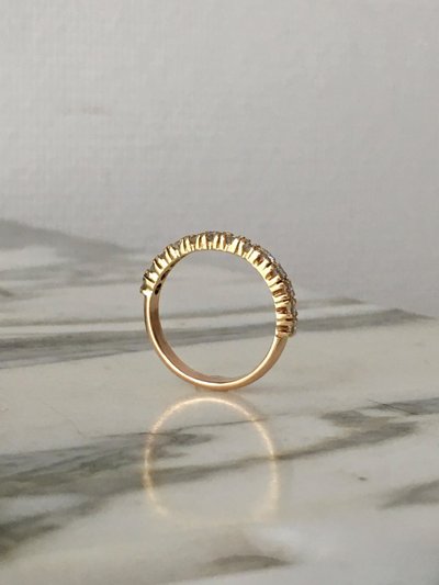 Amerikanischer Halb-Ehering aus 18-karätigem Gold mit Diamanten