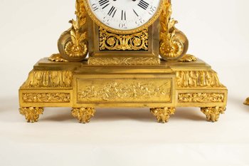 Bronze Fireplace Trim Decorated With Rams Heads. Napoleon III Period