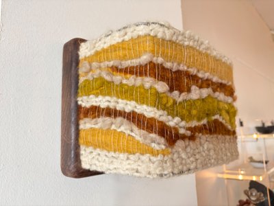 1960s wool wall sconce.