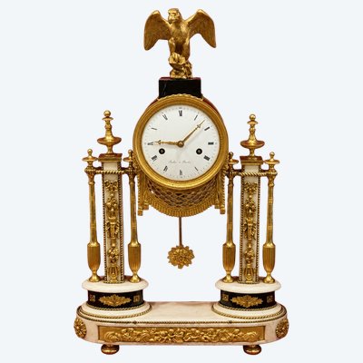 LOUIS XVI-STYLE GILDED BRONZE PORCH CLOCK, 18TH CENTURY