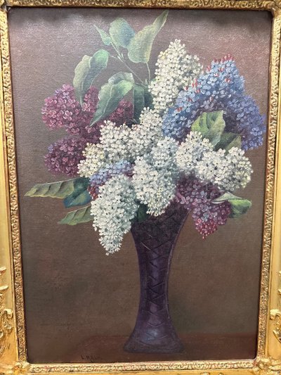 Ölgemälde auf Leinwand von L. MELIN: BLUMENSTRAUSS