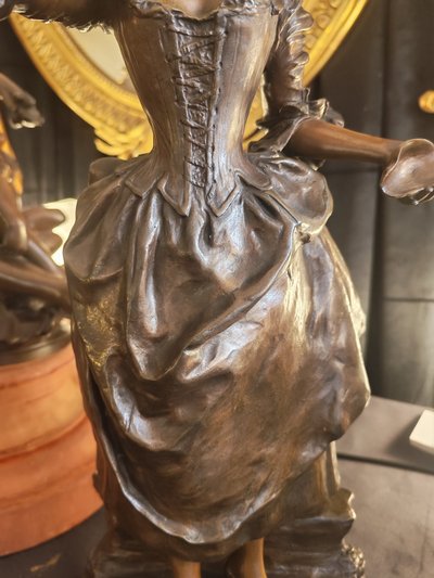 Bronze sculpture titled “Spring” by Georges van der Straeten, 19th century