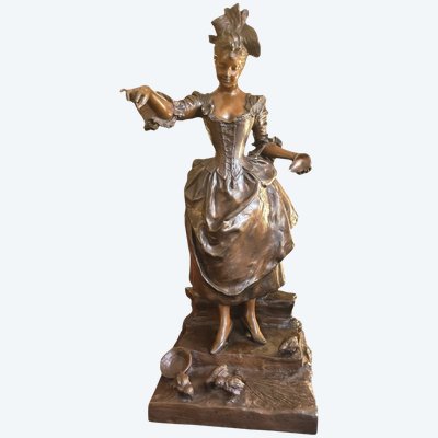 Bronze sculpture titled “Spring” by Georges van der Straeten, 19th century