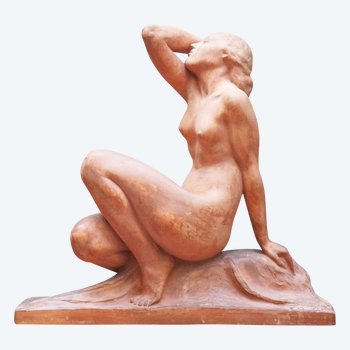 Jean Ortis, « Femme Nue Accroupie » 