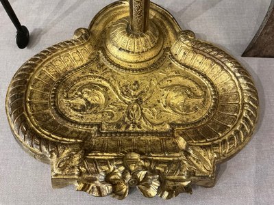 19th-century bronze fireplace set in the Louis XVI style 