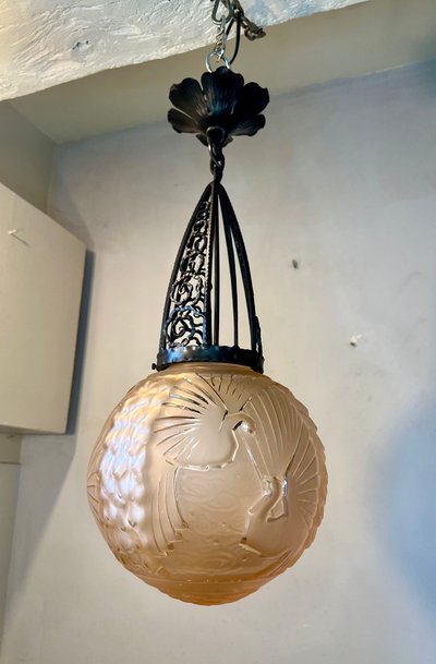 Muller Art Deco Ball Pendant Light