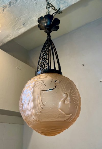 Muller Art Deco Ball Pendant Light