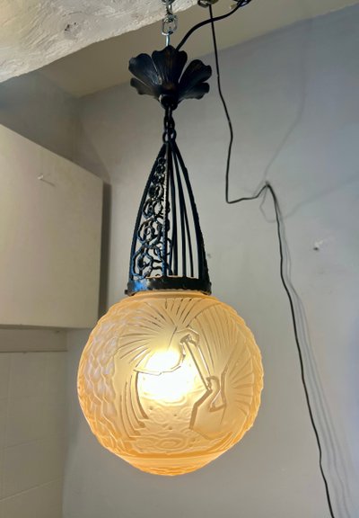 Muller Art Deco Ball Pendant Light