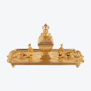 Gilded Bronze Inkwell with Chimeras, Napoleon III period