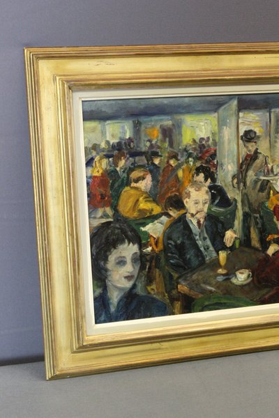 Olio su tavola “Café de Paris” di Henriette Germain 